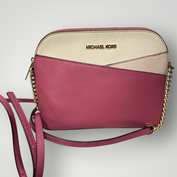 Michael Kors Handbags - Michael Kors Jet Set Crossbody Handbag, Small - Pink/White